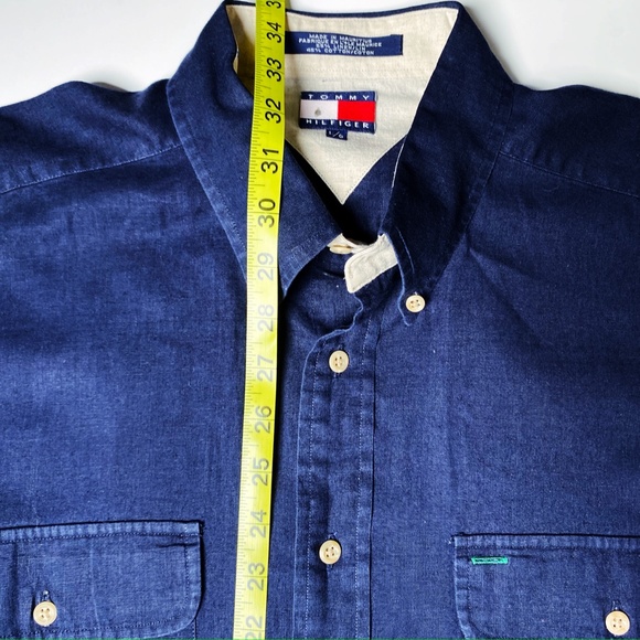 Navy * Blue Classic Tommy Hilfiger LS Button Down - L - Picture 4 of 4